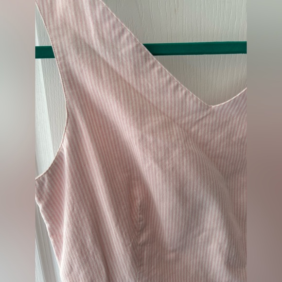 Vintage charter club pink pin Striped Dress with Bow Accents - Picture 4 of 7
